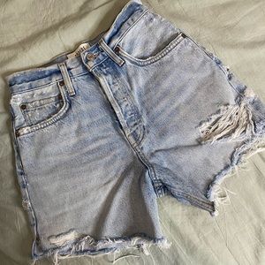 Agolde High waisted distressed shorts
